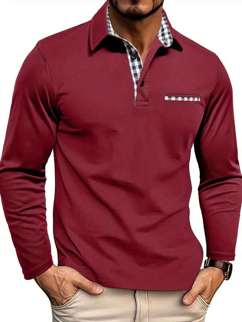 Charles | Polo Homme à Manches Longues Premium - Confort Doux, Élégance Moderne, Coupe Flatteuse