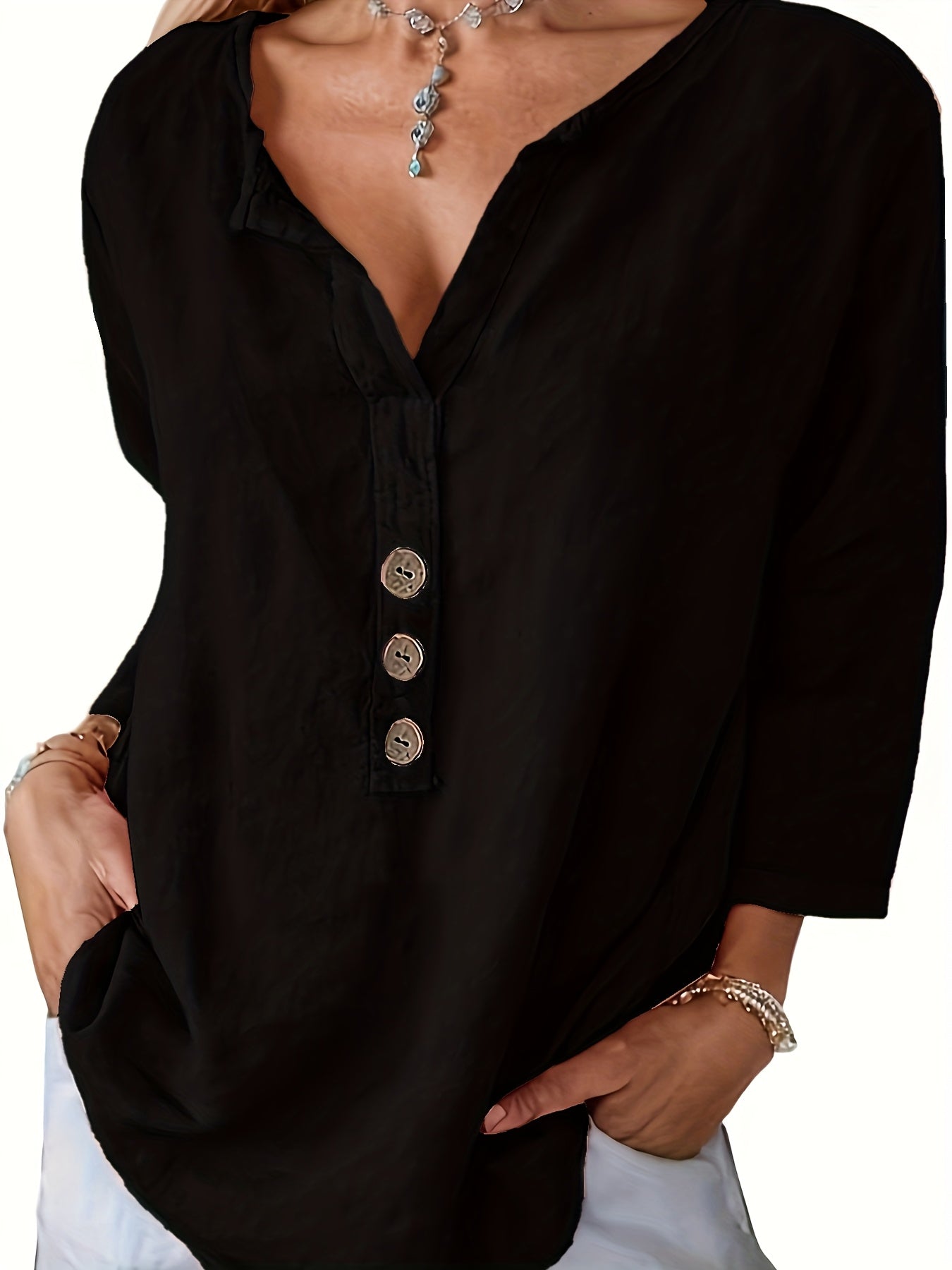 Frida™ | Oversized V-hals bluse