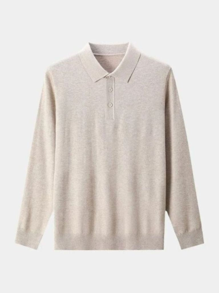 Adrian™ | Uldpolo med Knapper