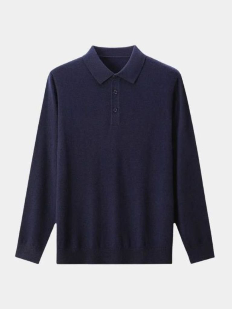 Adrian™ | Uldpolo med Knapper